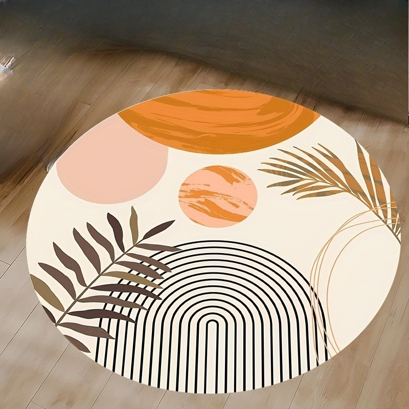 Printed Rug Abstract - Tappeto Circolare Moderno di Metà Secolo,