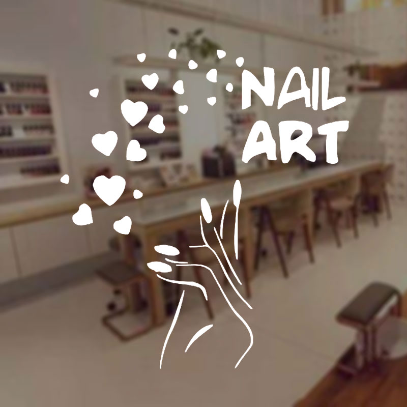 Interior Design Nail Salon - Unghie artistiche decalcomanie per finestre amore