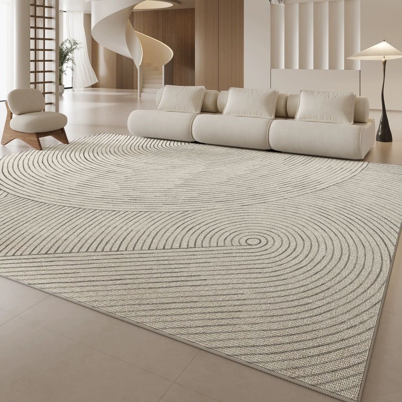 Printed Rug Abstract - Tappeto Geometrico Semicircolare Doppio VIKAMA, Antiscivolo,
