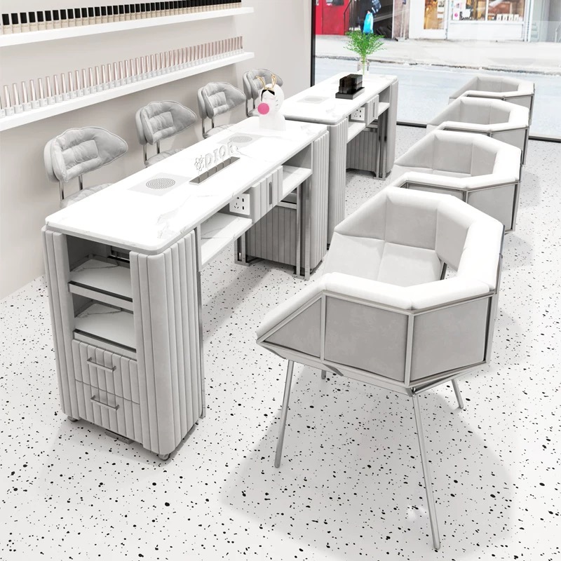 Interior Design Nail Salon - Mobili per nail art beige moderni