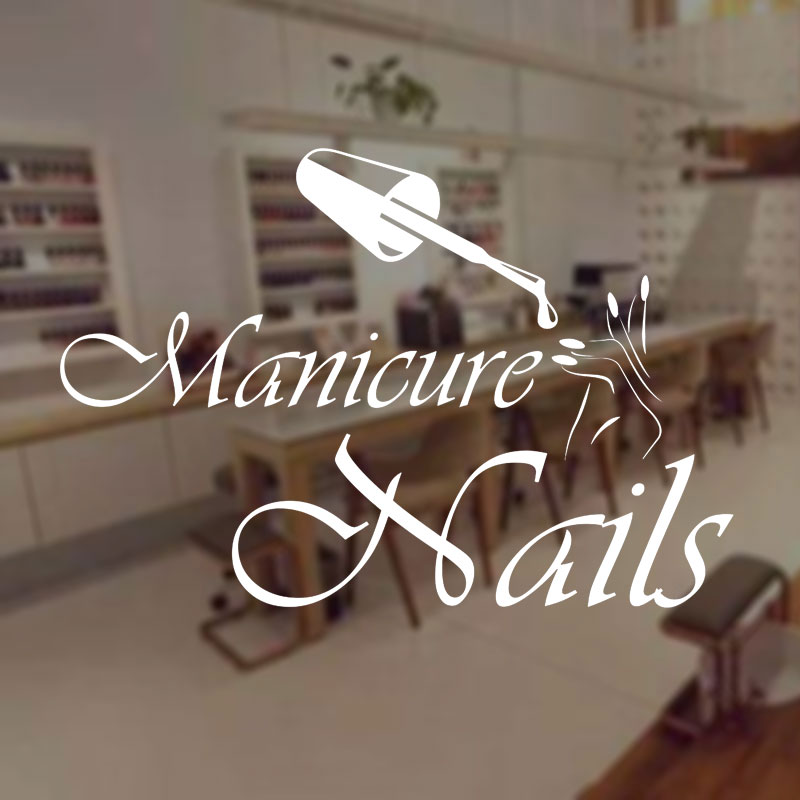 Interior Design Nail Salon - Adesivo da parete per manicure Adesivo
