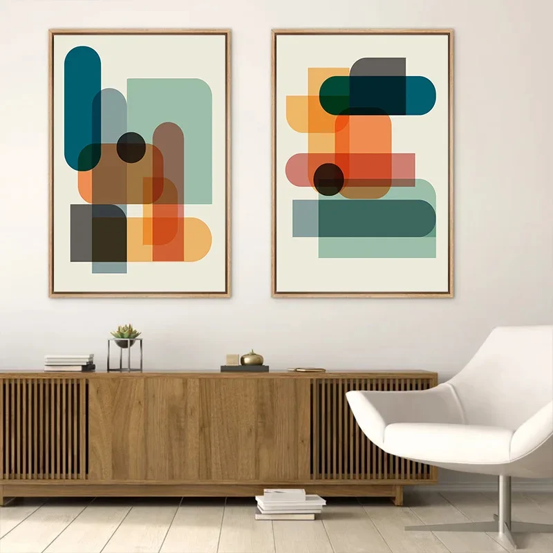 Abstract Canvas Set - Set divertente geometrico colorato astratto di