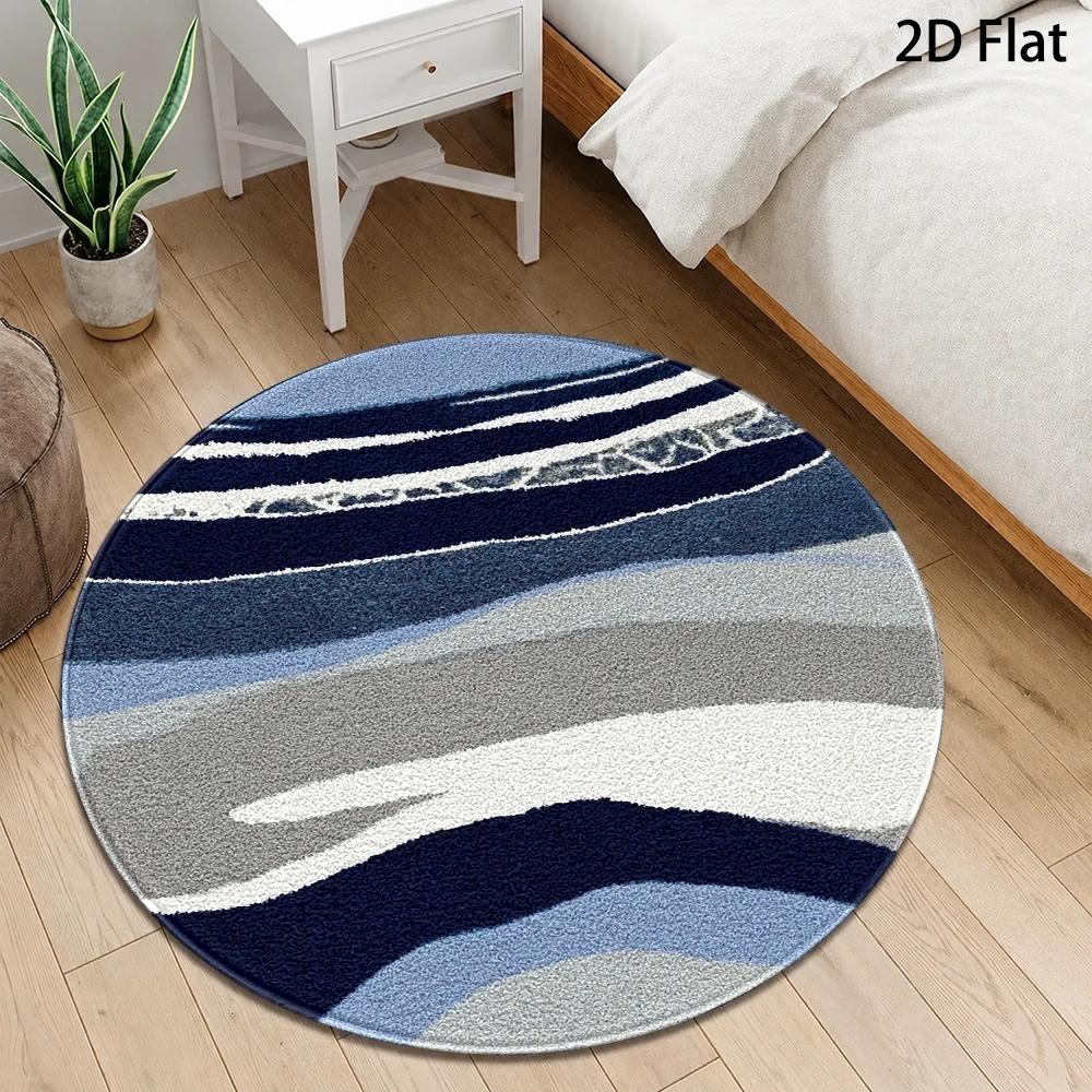 Printed Rug Abstract - Tappeto Rotondo Minimalista con Motivo Astratto