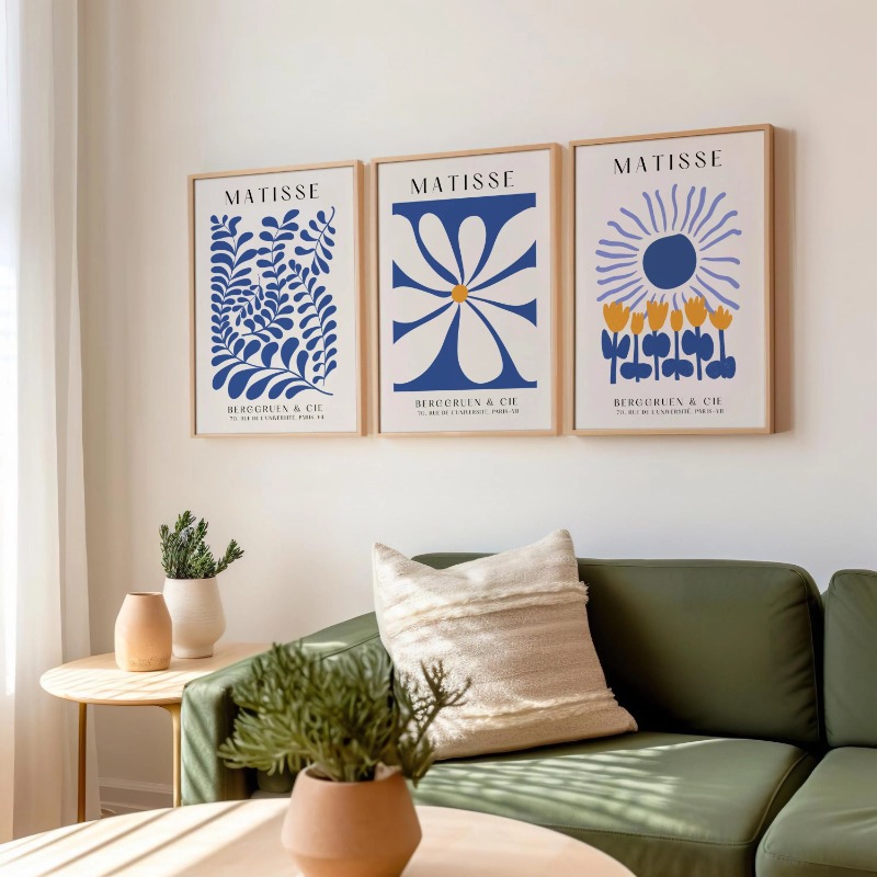 Set di 3 stampe blu di Matisse - Abstract Canvas Set recensione e prezzo