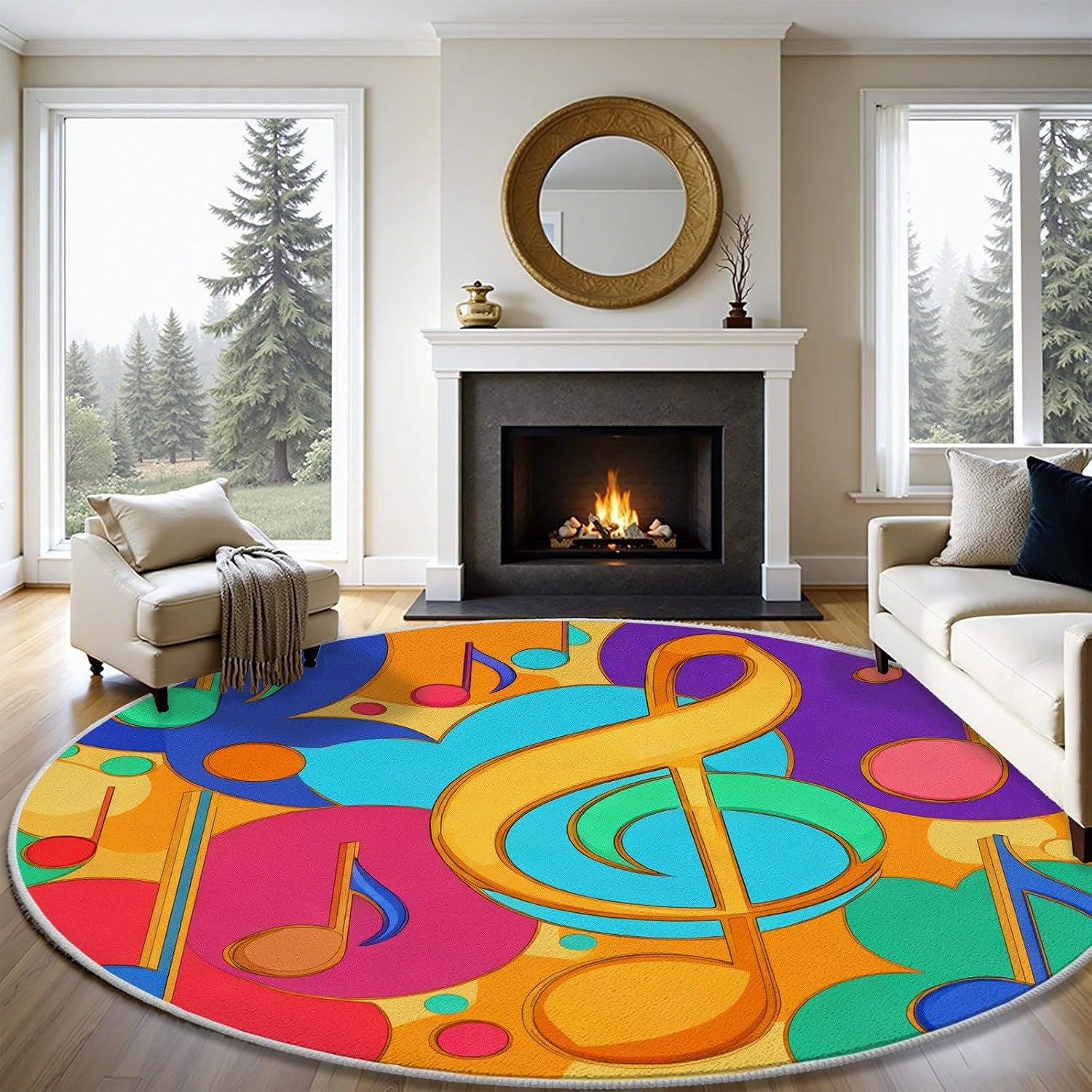 Tappeto Rotondo con Motivo Ast - Printed Rug Abstract recensione e prezzo