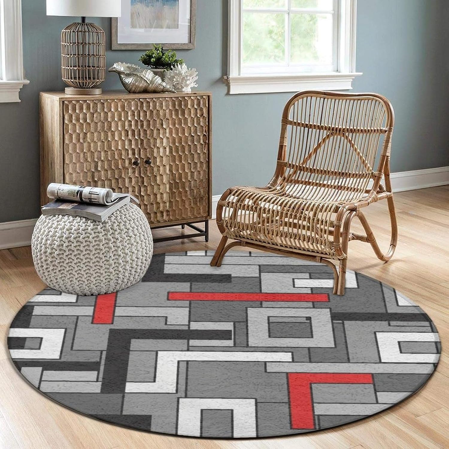 Tappeto da bagno rotondo geome - Printed Rug Abstract recensione e prezzo